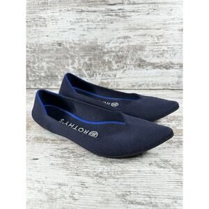 Women's Rothy's The Point Navy Blue Knit Flats Sz 7 EUC!